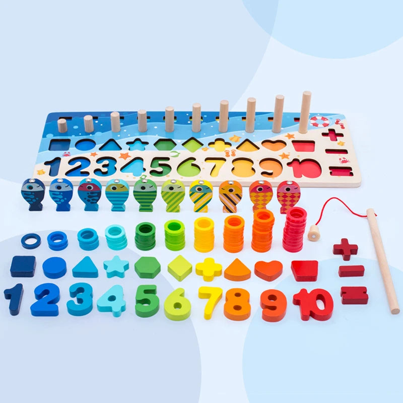 Montessori Ocean Magnetic Fishing &amp; Shape Matching Board