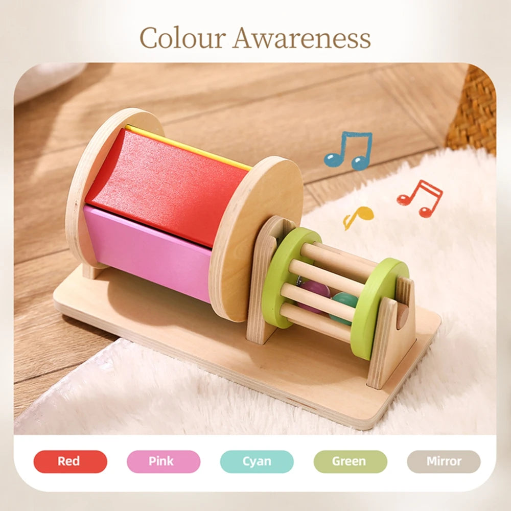 Montessori Macaroon Color Spinning Drum Box Toy