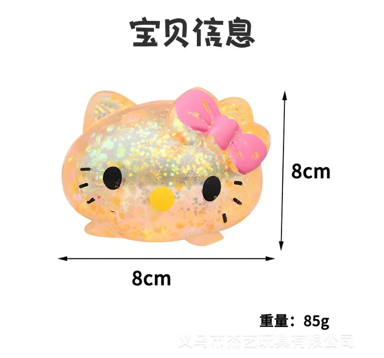 Hello Kitty Flash Glitter Squishy Stress Ball