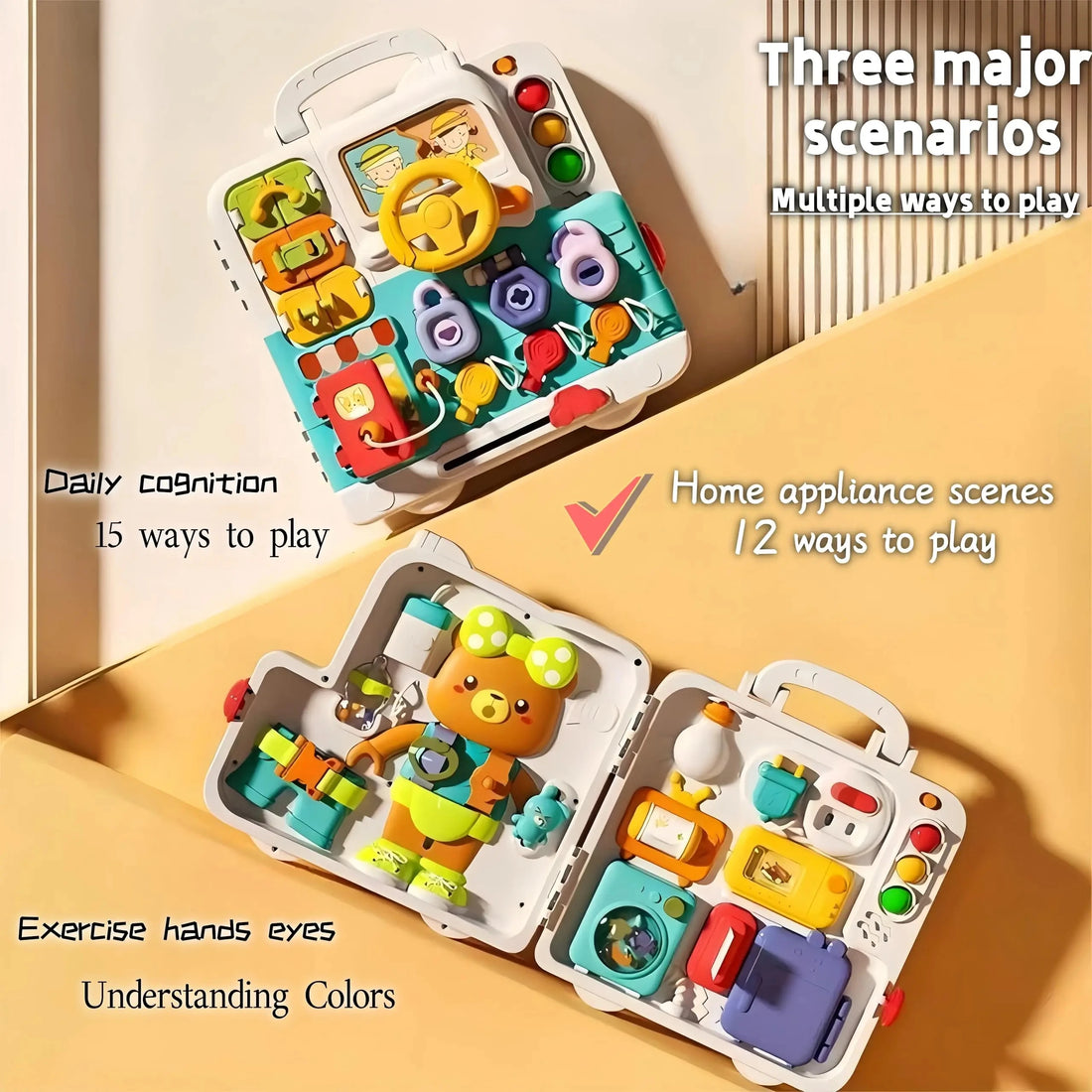 63-in-1 Montessori Baby Sensory Busy Board