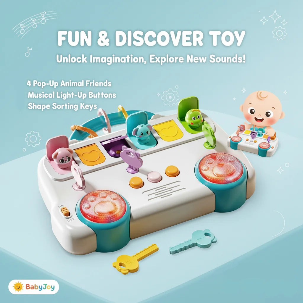 Montessori Key Matching Pop-Up Animal Bus Toy