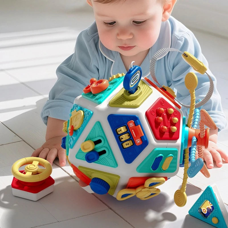 Montessori Baby Busy Board Cube Sensory Toy