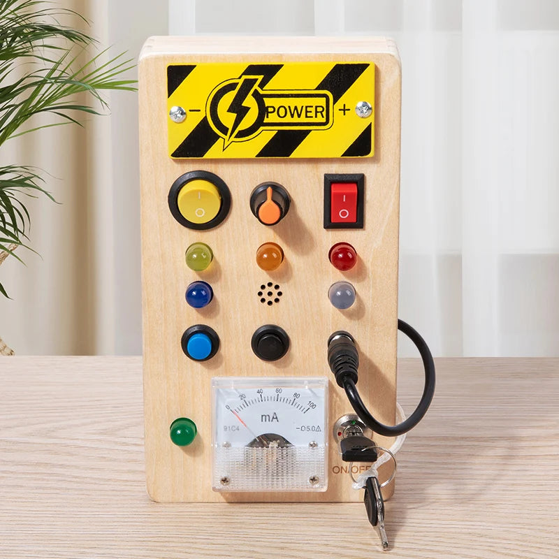 Montessori Wooden LED Light Busy Board