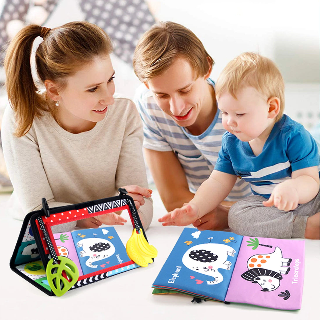 Black &amp; White Baby Floor Mirror Tummy Time Sensory Toy