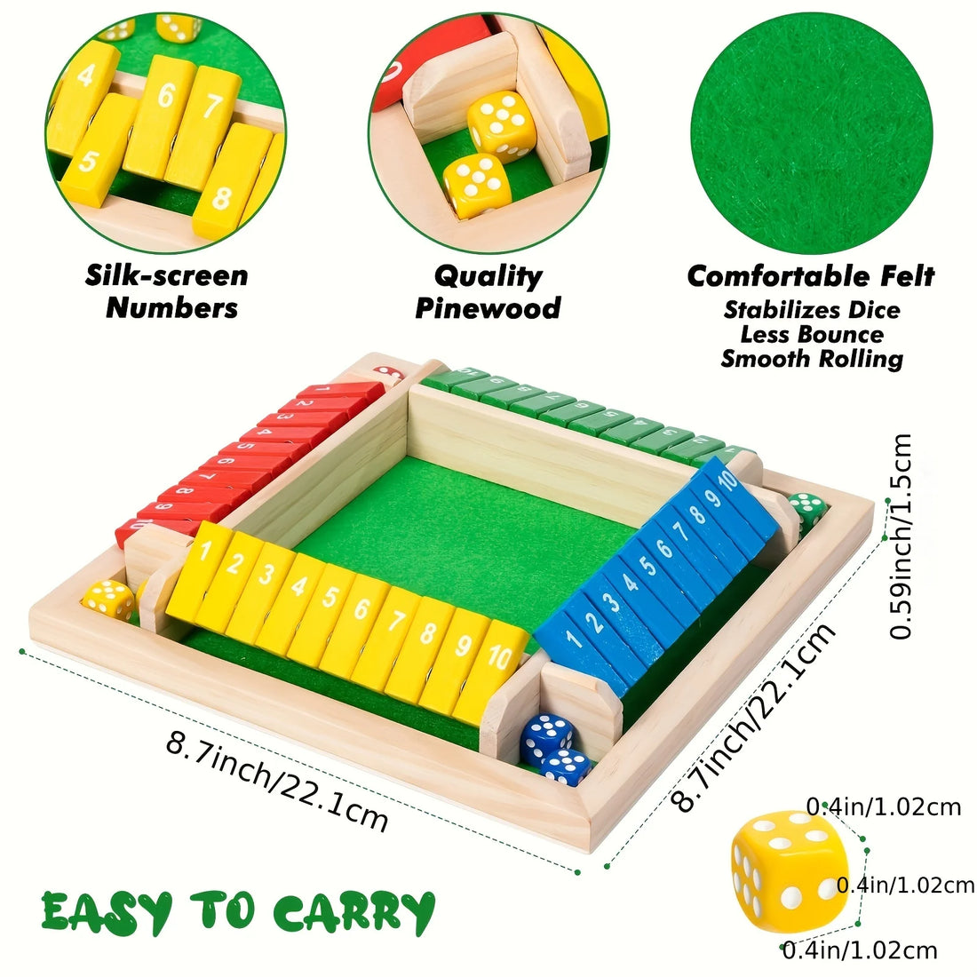 Wooden Board Dice Game