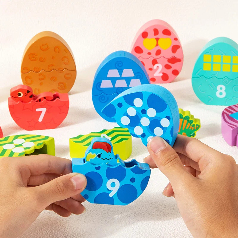 Montessori Wooden Dinosaur Egg Puzzle Toy