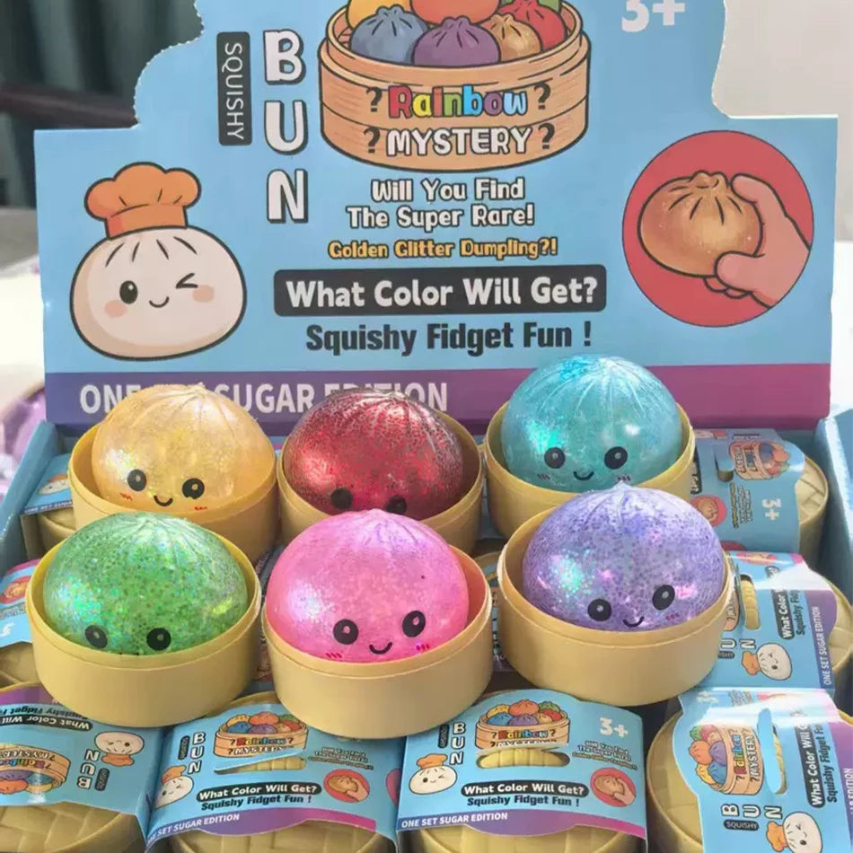 Mini Glitter Dumpling Squishy Stress Relief Toy